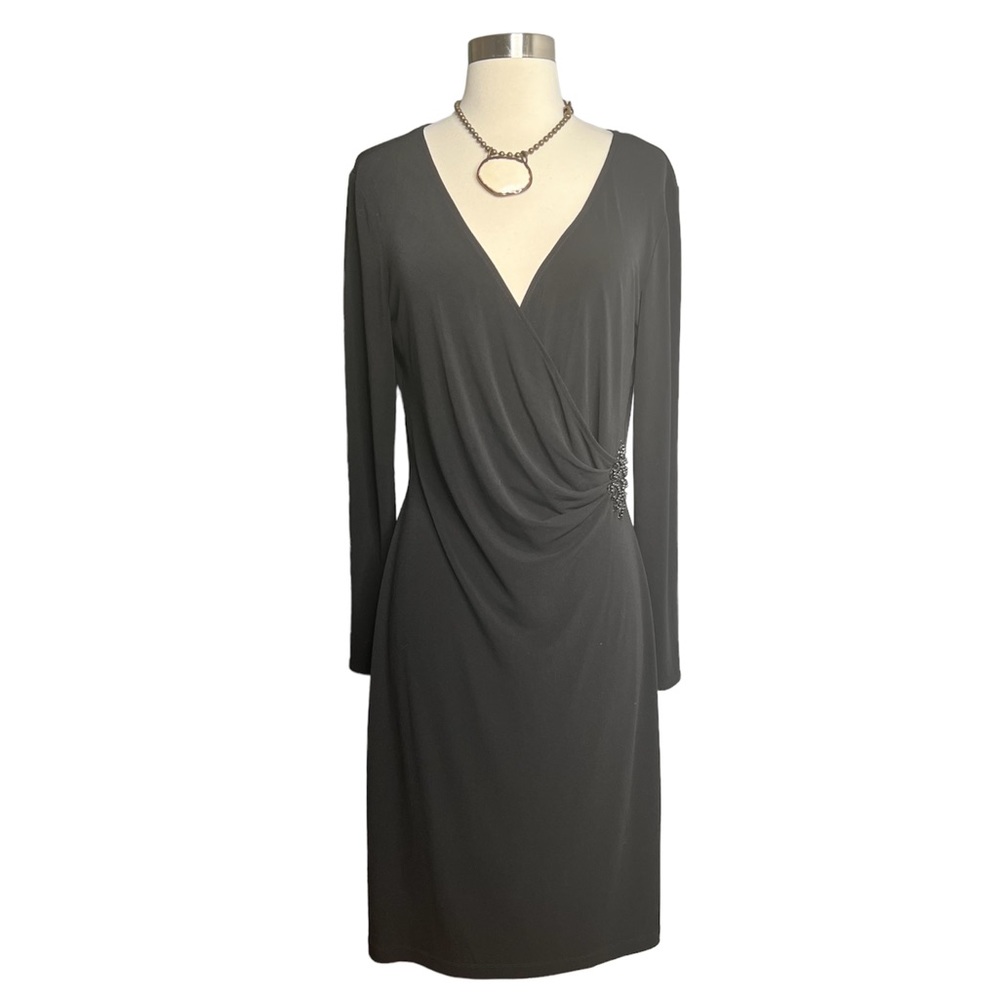 Muse Black Wrap-Front Dress 10